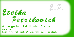 etelka petrikovich business card